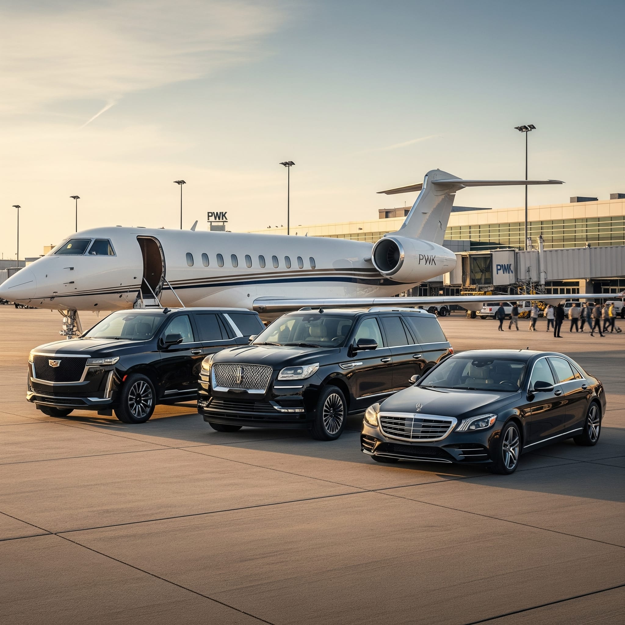 Chicago Executive Airport (PWK) Limousine & Car Service with professional chauffeurs for private jet travelers Chicago Executive Airport (PWK) Limousine & Car Service with professional chauffeurs for private jet travelers